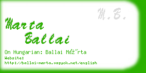 marta ballai business card